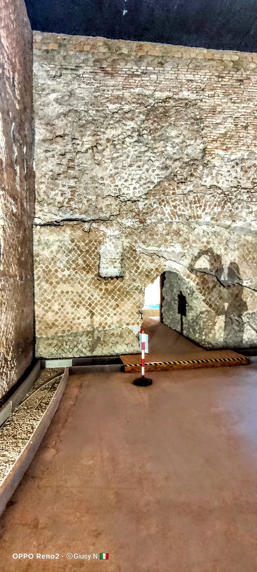 Ancient masonry inside the Mausoleum of Augustus