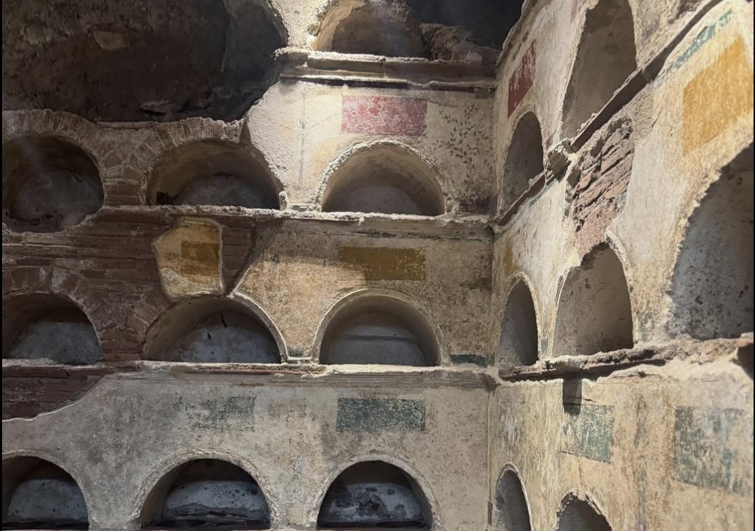 Burial spaces inside the Tomb of the Scipios