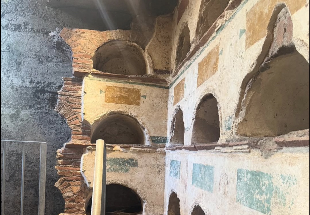 Interior archaeological remains of the Tomb of the Scipios in Rome