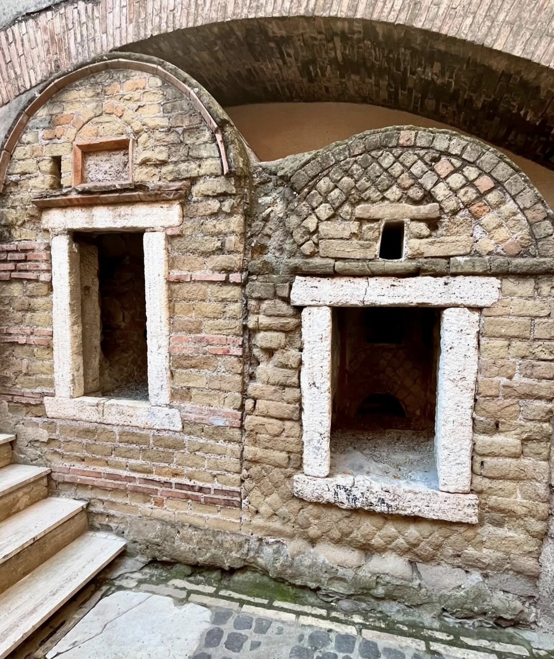 Roman tomb structures preserved beside Via Ostiense