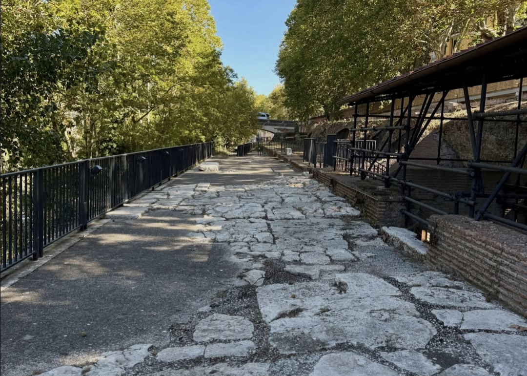 Roman structural remains in the Emporium archaeological area