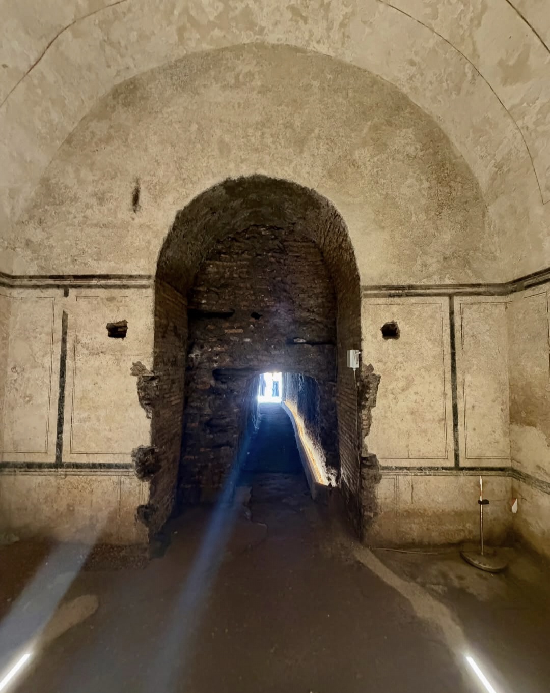 Painted burial chamber inside the Pyramid of Cestius