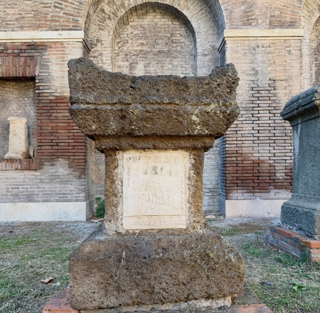Interior archaeological detail of the Pyramid of Cestius in Rome
