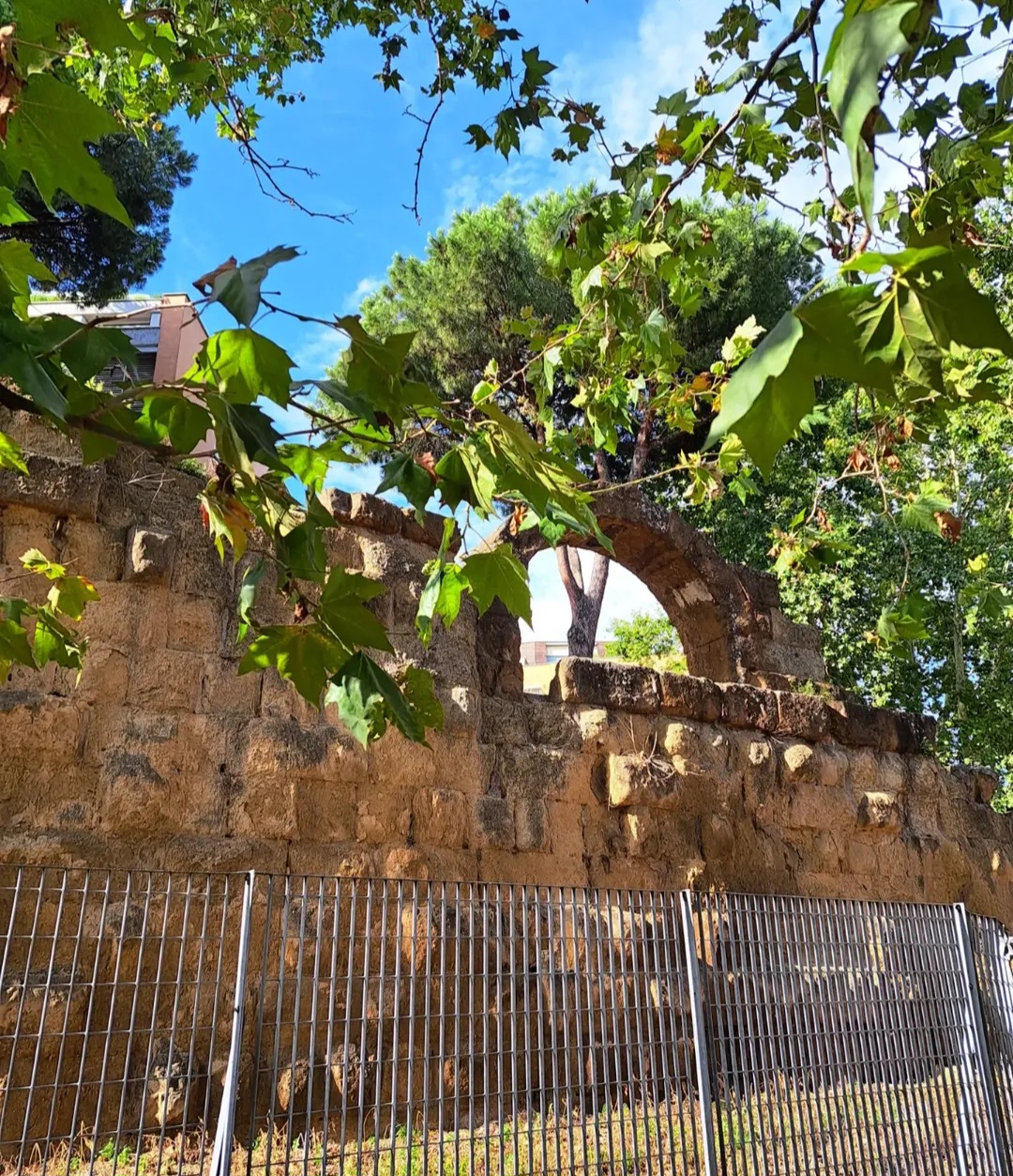 Archaeological Box of Piazza Albania on the Aventine Hill in Rome