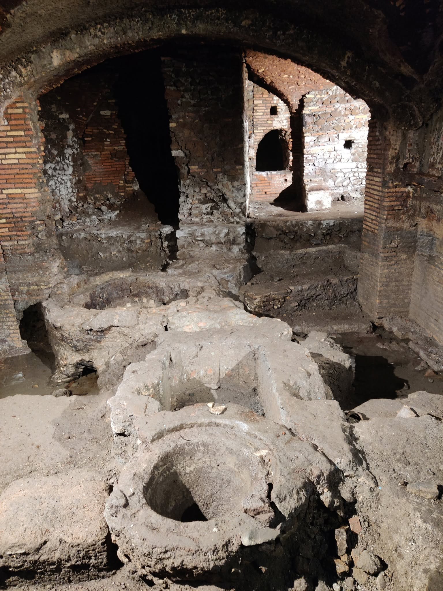 Archaeological evidence preserved below the present city of Rome