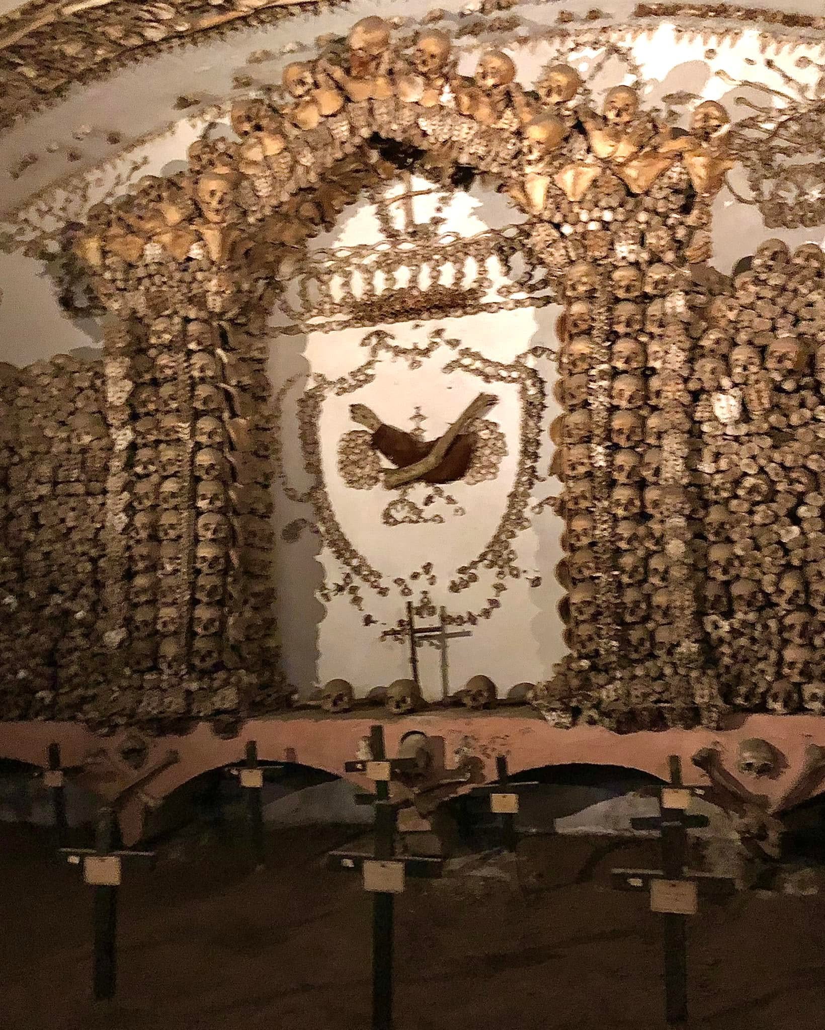 Bone decoration inside the Capuchin Crypt in Rome