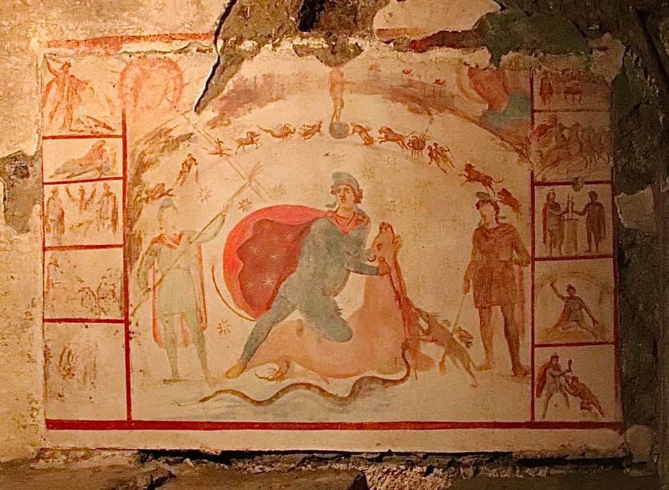 Interior of the Barberini Mithraeum in Rome