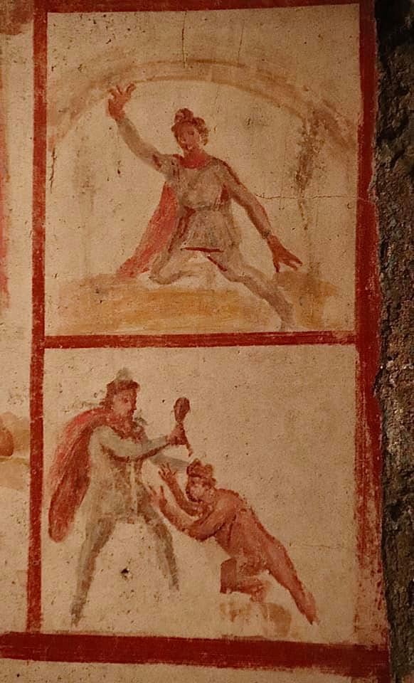 Archaeological details inside the Barberini Mithraeum