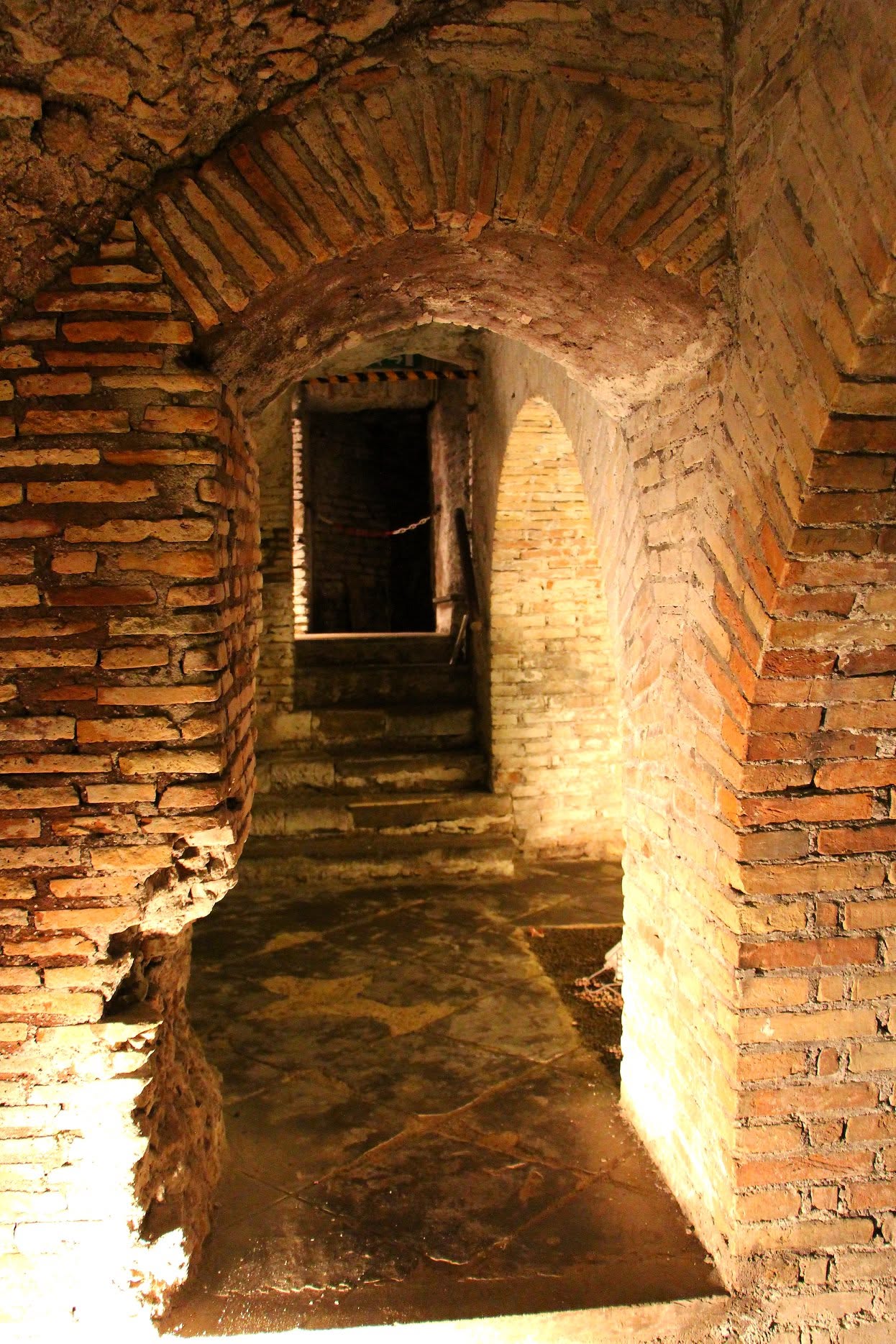Roman structures at San Paolo alla Regola below modern Rome