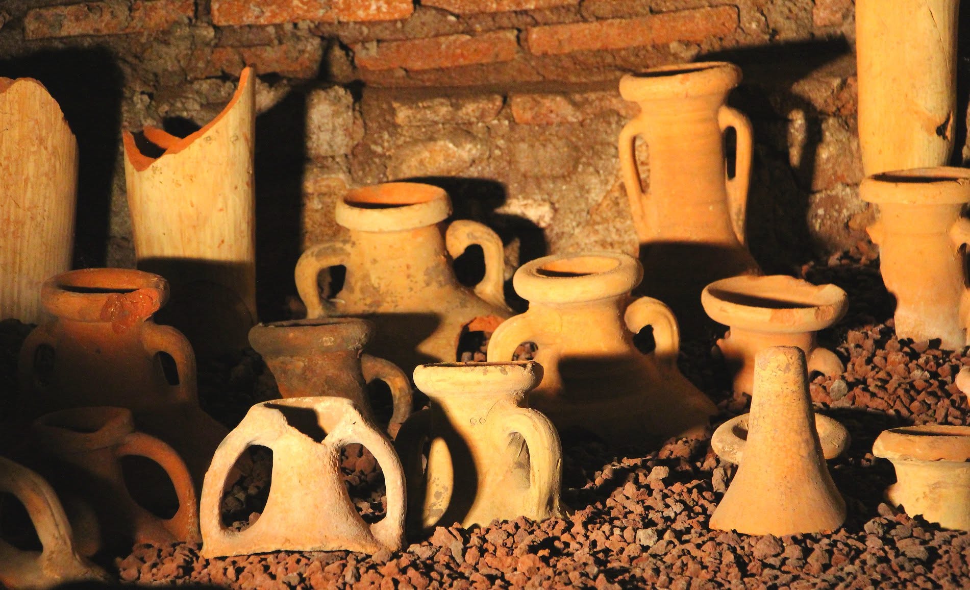 Roman architectural remains preserved below the present city of Rome