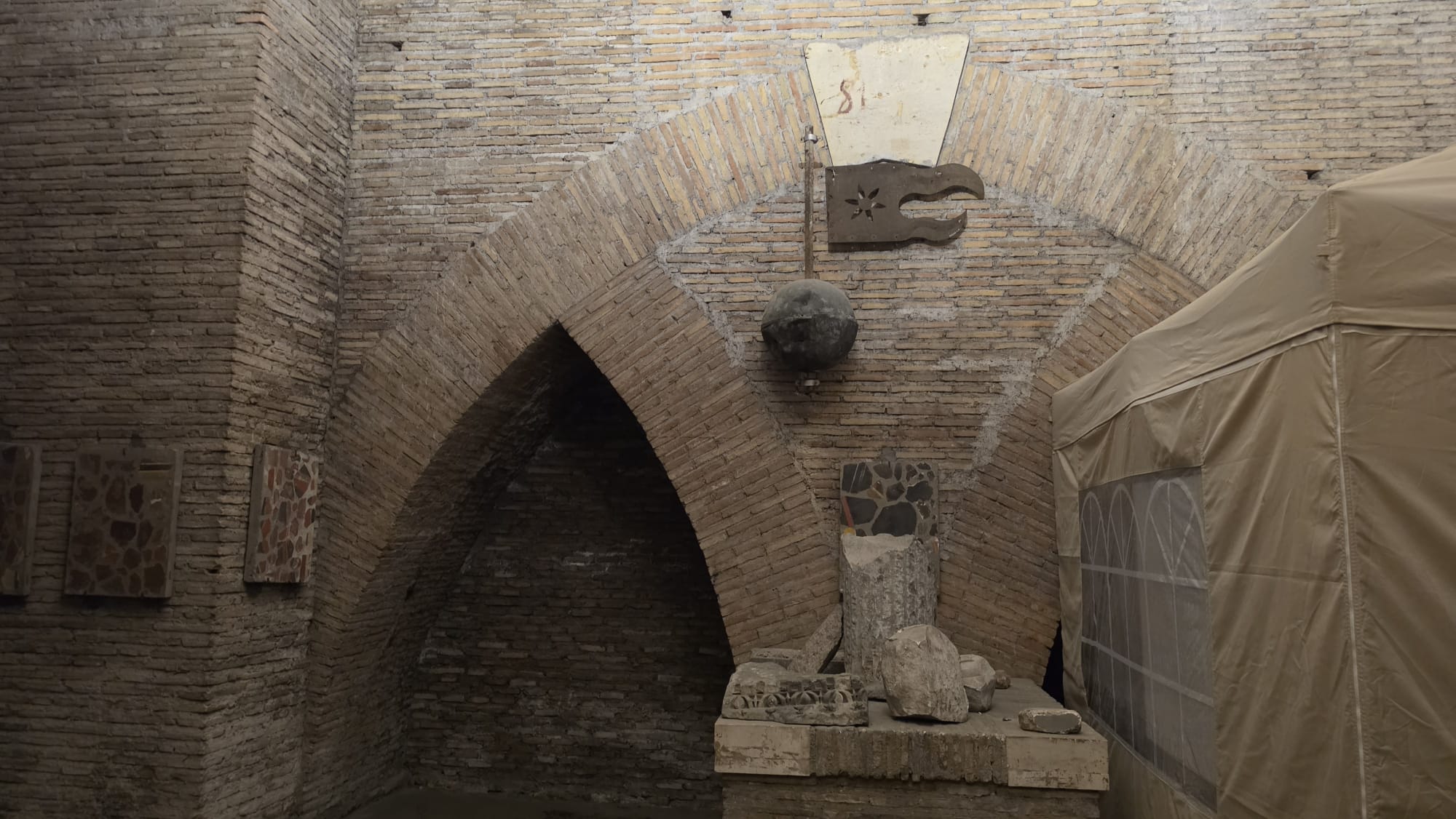 Surviving Roman walls inside the archaeological area beneath St John Lateran