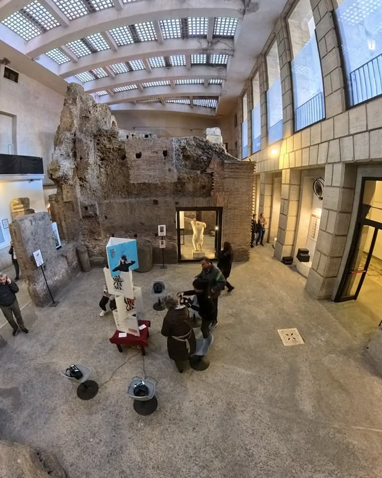 Ancient structures of the Stadium of Domitian below modern Rome