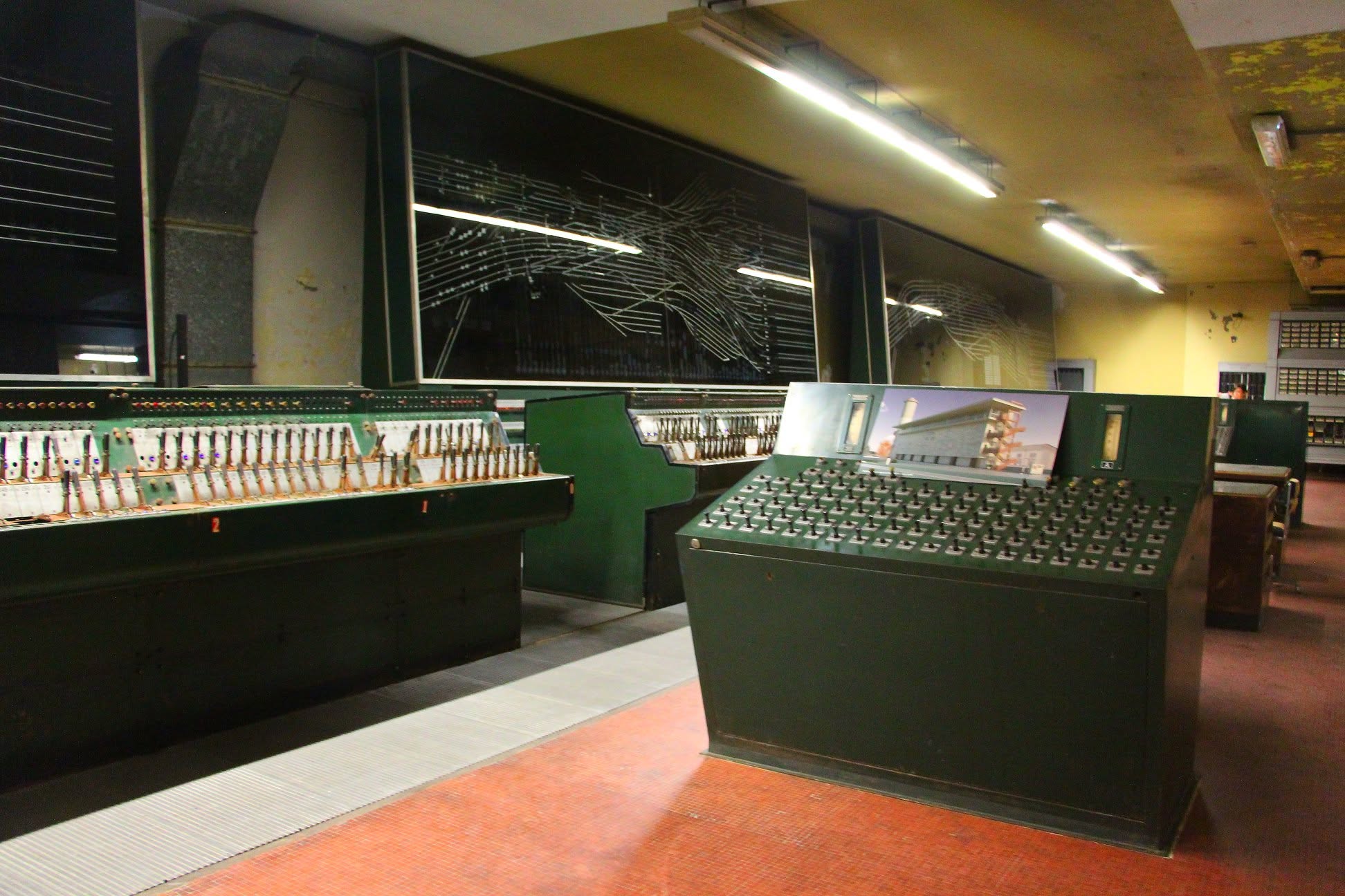 Underground railway control room inside the Termini Station bunker in Rome