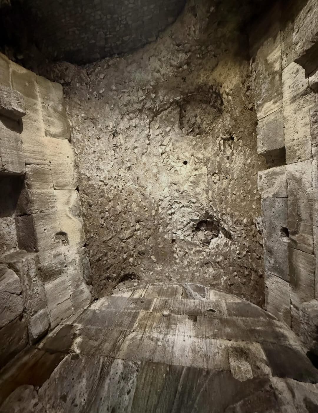 Ancient masonry inside the Mausoleum of the Equinoxes