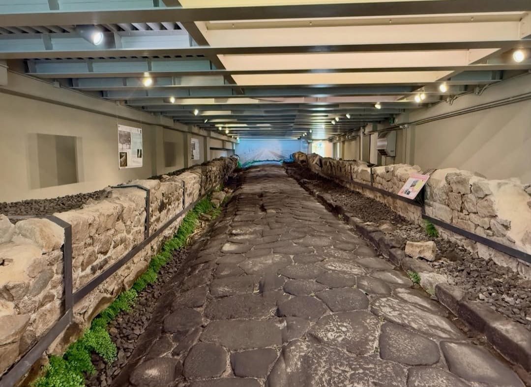 Archaeological remains along the Roman road at Frattocchie